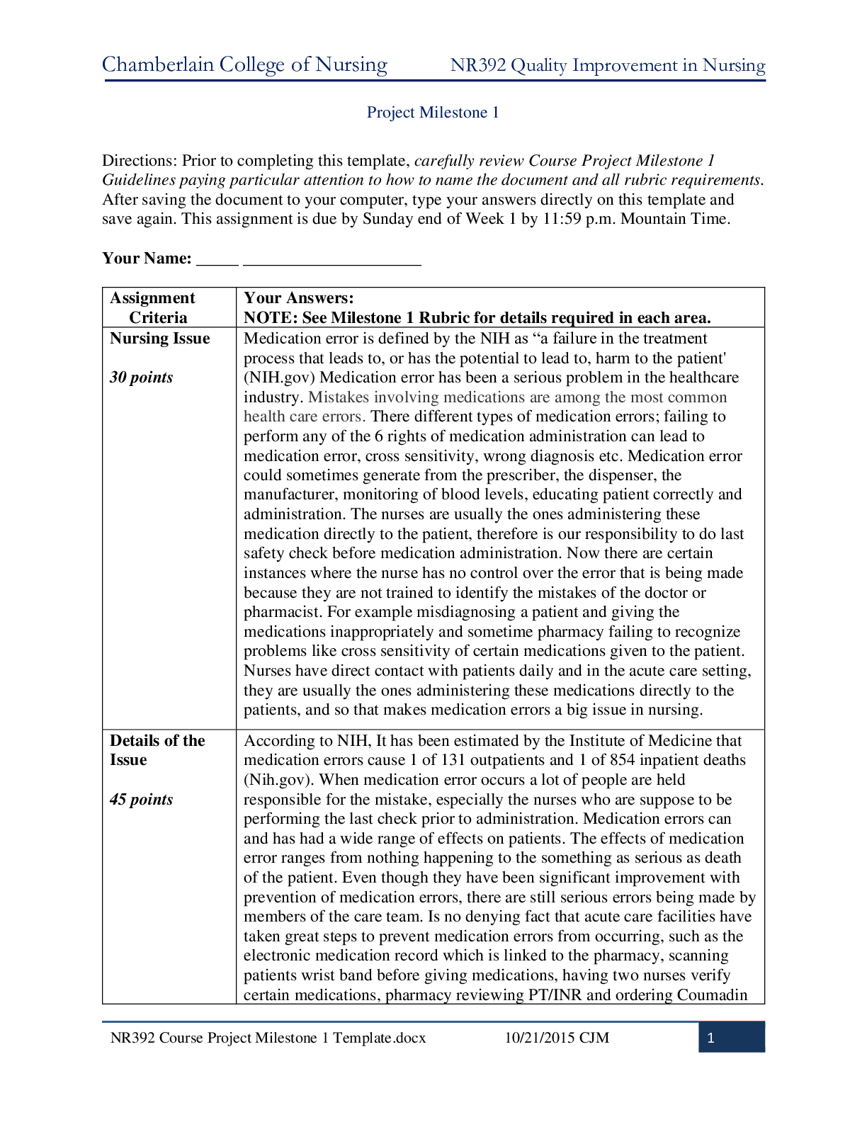 Preview image for NR 392 Milestone 1